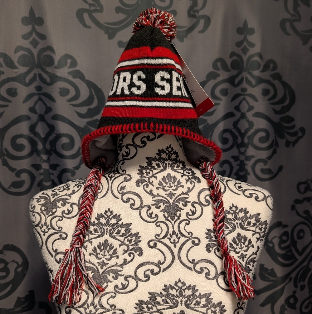 Kids/Toddler Ottawa Senators Hockey NHL Winter Knit Hat with Earflaps & Pom Pom